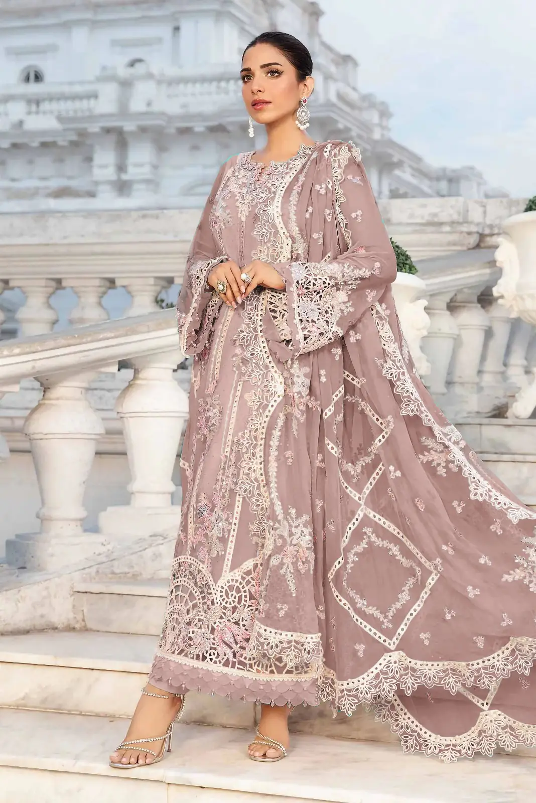 3 Pcs Women's Unstitched Printed Suit – Mauve