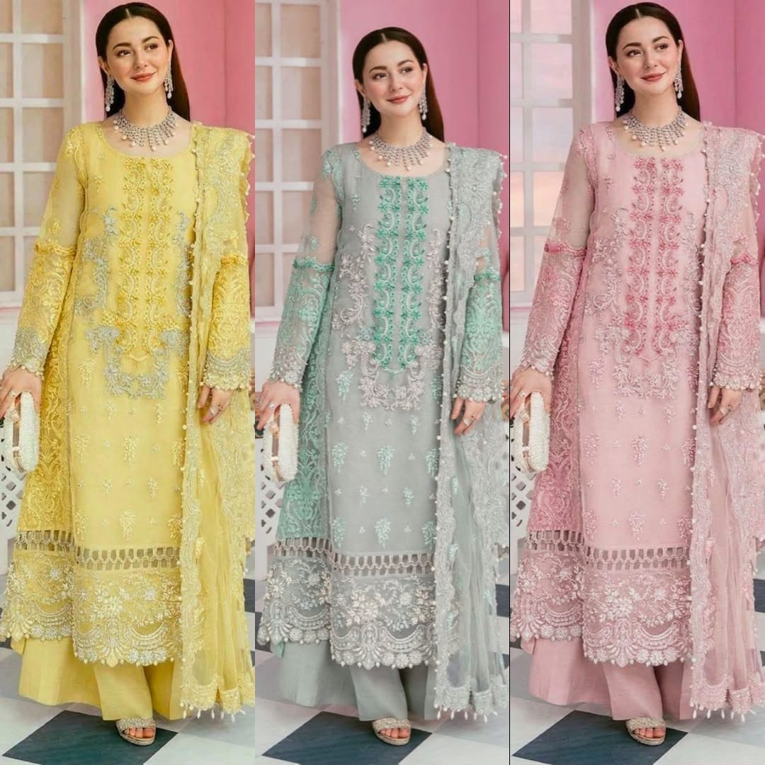 Elaaf Bridal Organza Embroidered Suit