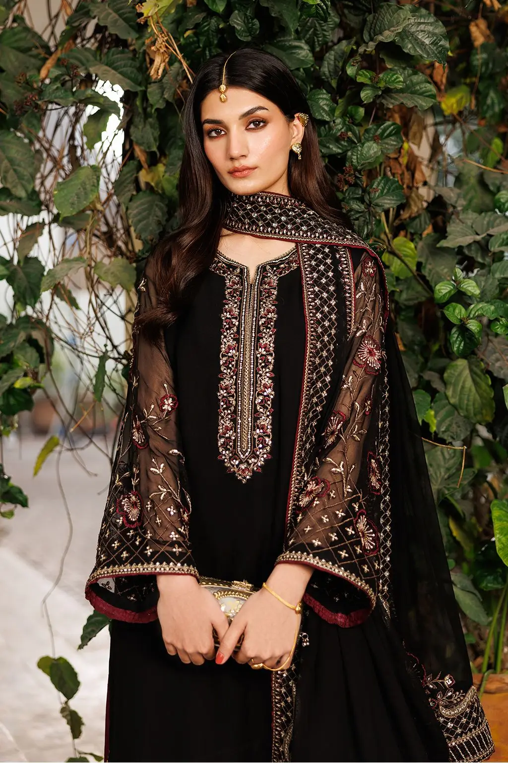 Luxury Chiffon Embroidered 3 Piece Unstitched Suit – Heavy Embroidery & Adda Work