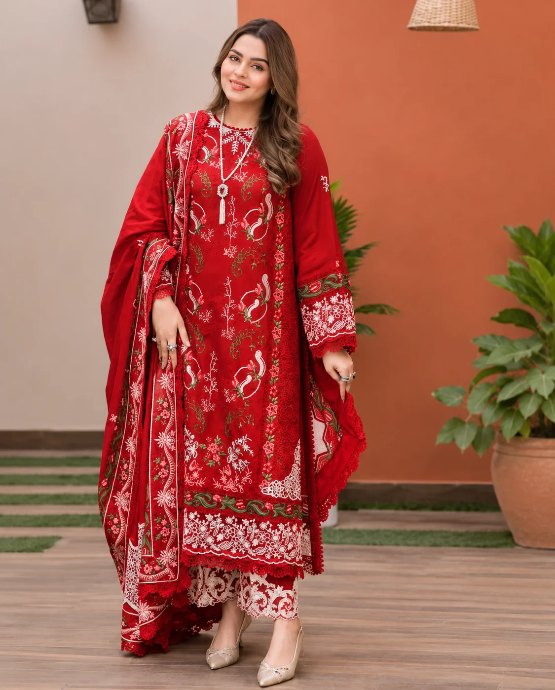Aneela's Collection Winter Embroidered Dhanak 3-Piece Unstitched Suit – AL-813