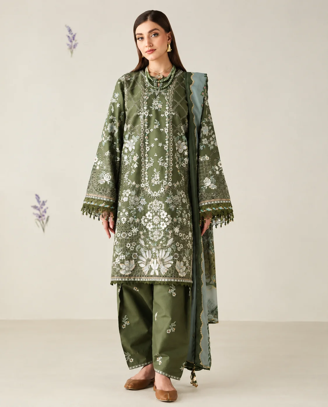 Baroque Winter Embroidered Dhanak 3-Piece Unstitched Suit – AL-815