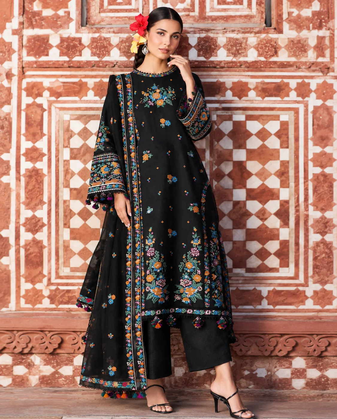 Hussain Rehar Winter Embroidered Dhanak 3-Piece Unstitched Suit – AL-825