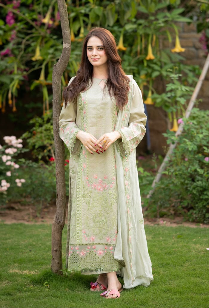 Mushq 3103 Winter Collection Airjet Dhanak Heavy Embroidered 3-Piece Unstitched Suit with Heavy Embroidered Dhanak Dupatta